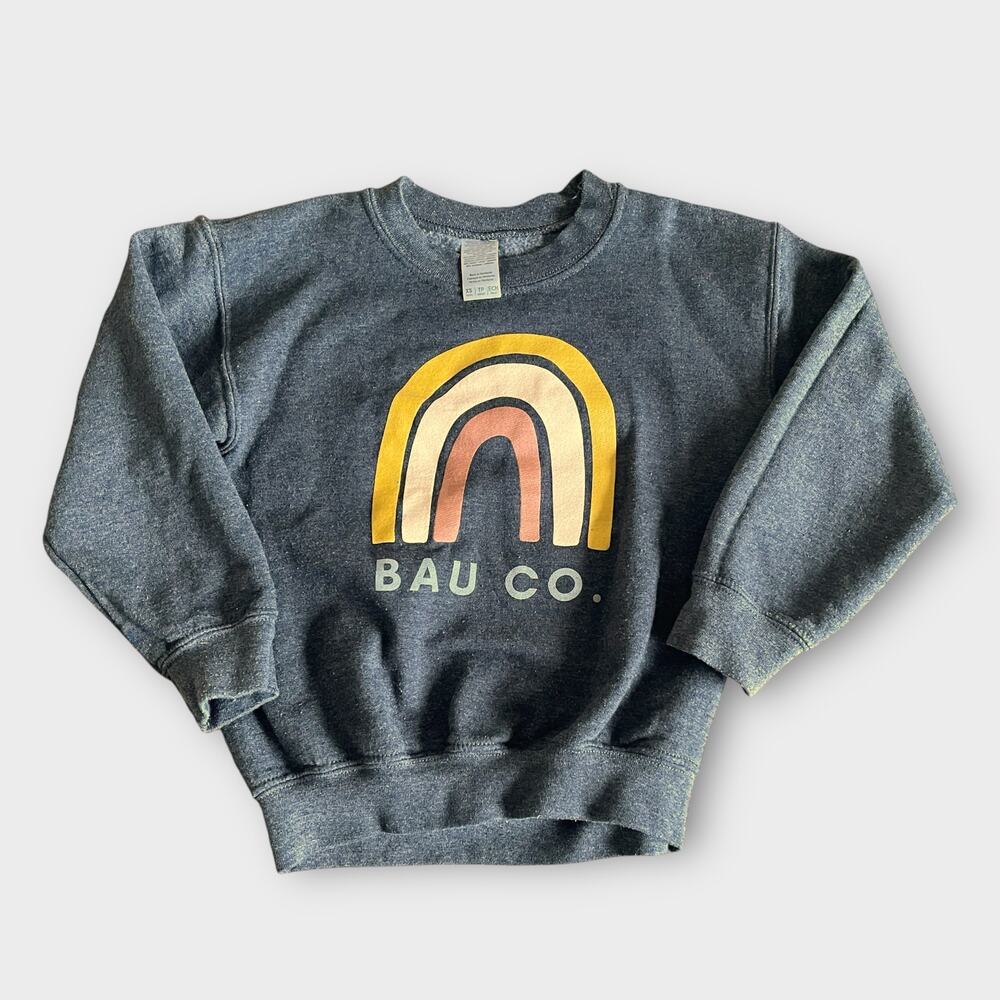 Bau Co. Toddler Unisex Rainbow Sweater - Crew Neck, Size XS
